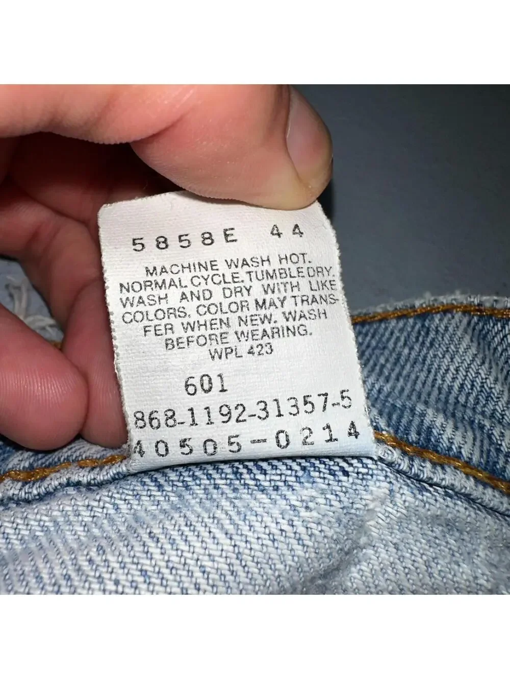 Levis 505 Vintage 90s Orange Tab Jeans 36x32 Thrashed Light Wash 501 Act 33x31